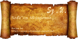 Szűcs Ulisszesz névjegykártya